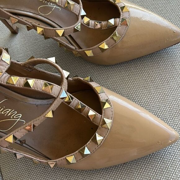 Studded Tan Heels - Picture 4 of 6